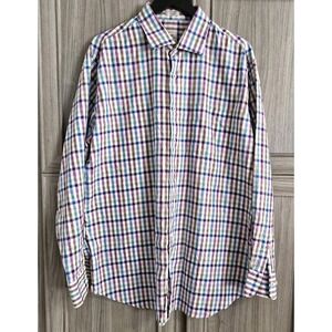Peter Millar Long Sleeve Mens Plaid Shirt Size XL